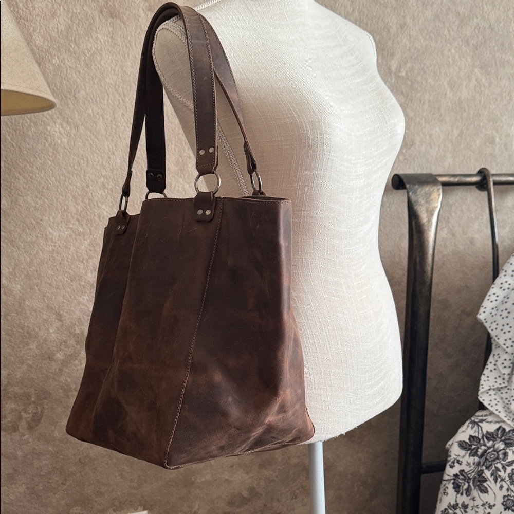 Brown Leather Tote Bag